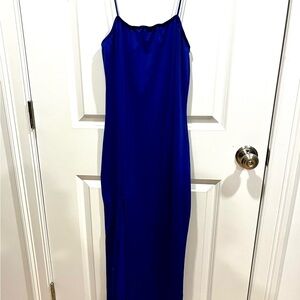 Elegant Blue Spaghetti Strap Dress